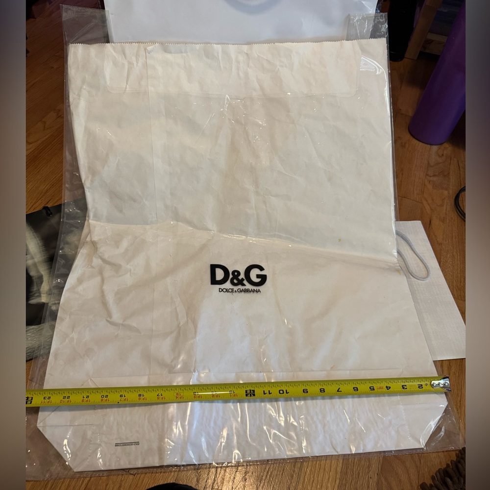 D&G Dolce & Gabbana White Shopping Garment Bag